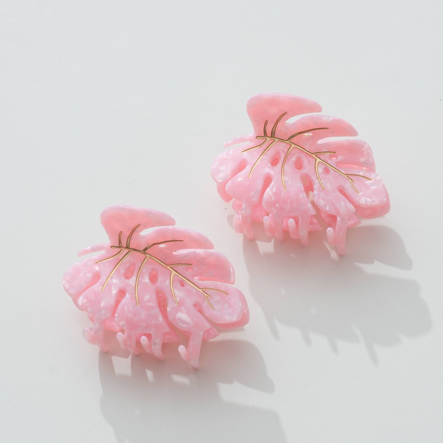 Pink Monstera Claw Clip