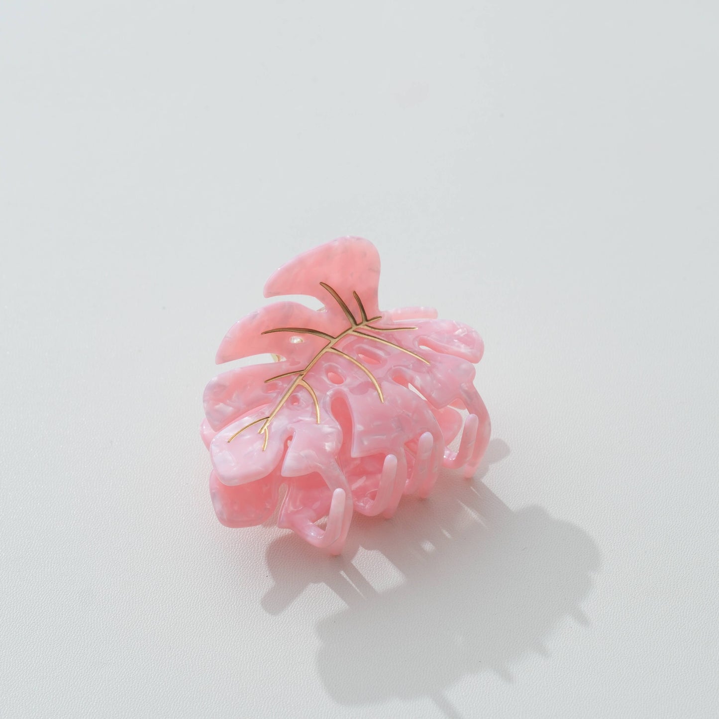 Pink Monstera Claw Clip
