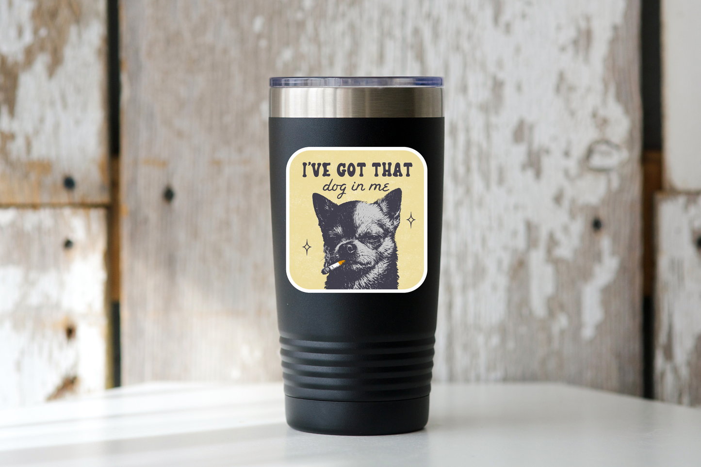 I've Got That Dog in Me Sticker - chihuahua, smoking, funny