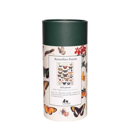 Butterflies Puzzle – 500 Pc Tube with Vintage Illustrations