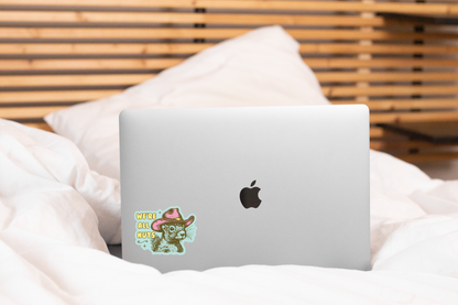 We're All Nuts Sticker - squirrel, cowboy, western, desert