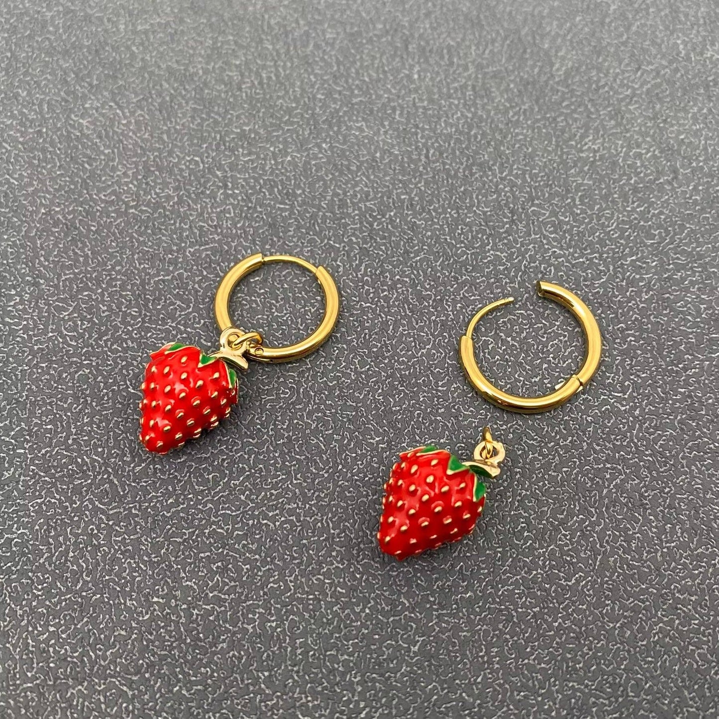 Strawberry Huggie Earrings